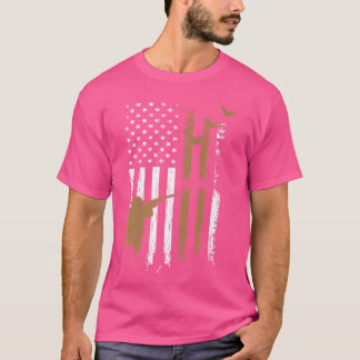 T-shirt Canon à fusil Chasse Canard Drapeau américain Usa
