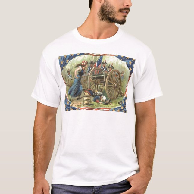 T-shirt Canon de Molly Pitcher du drapeau américain (Devant)