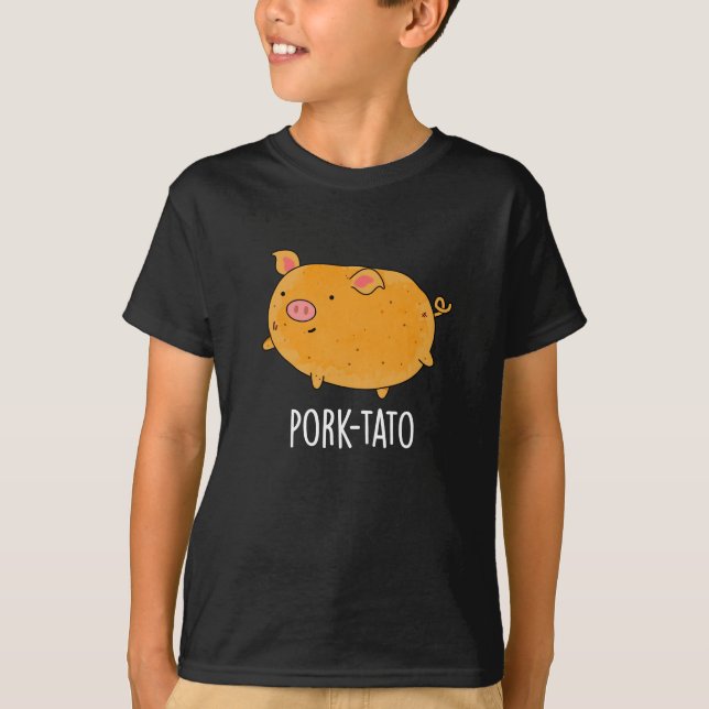 T-shirt Canon de pomme de terre de porc amusant BG foncé (Devant)