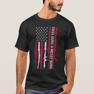 T-shirt Canons à chiens et armes à feu embrouillées Grunge