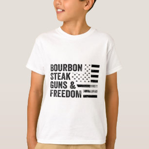 T-shirt Canons À Steak Bourbon Et Liberté Usa Drapeau Whis