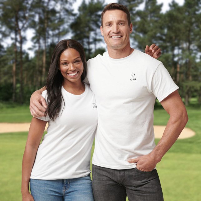 T-shirt Canons de golf personnalisés avec monogramme class (Classic Personalized Monogram Golf Clubs T-Shirt)