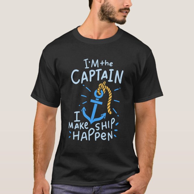 T-shirt Canotage - je suis le capitaine (Devant)