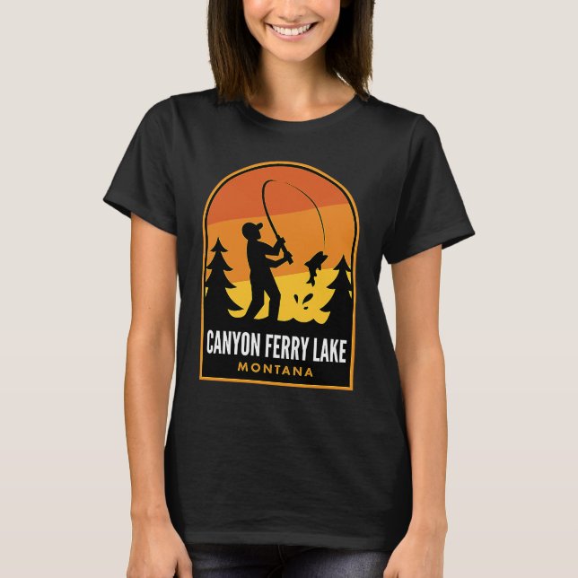 T-shirt Canyon Ferry Lake Montana Fishing (Devant)
