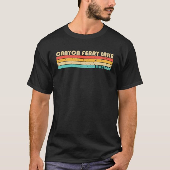 T-shirt CANYON FERRY LAKE MONTANA Funny Fishing Camping Su (Devant)