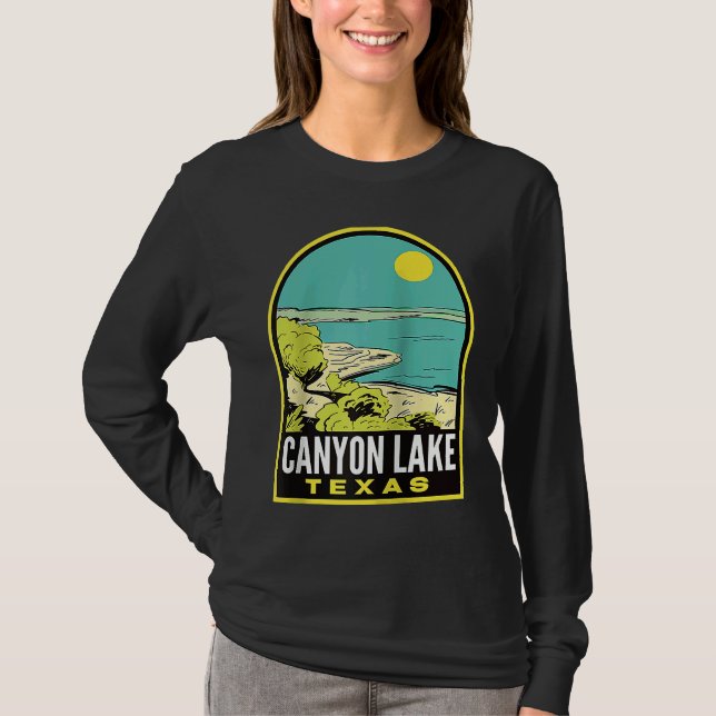T-shirt Canyon Lake Texas Vintage Travel Raglan Baseball (Devant)