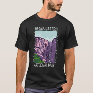 T-shirt Canyon Noir Du Parc National Gunnison Colorad