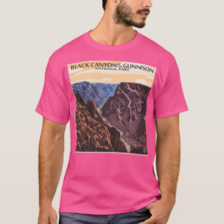 T-shirt Canyon Noir Du Parc National Gunnison Colorad