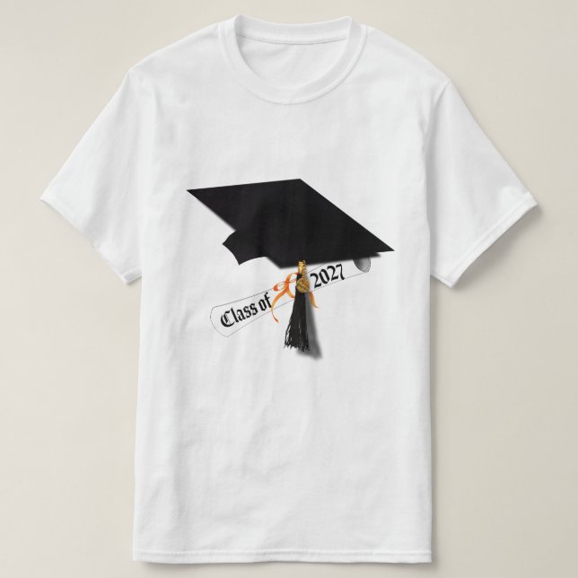 T-shirt Cap Diploma Class of 2027 Graduation (Design devant)