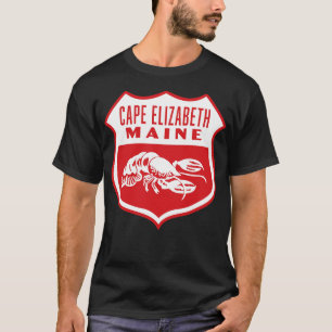 T-shirt Cap Elizabeth Maine Bouclier rétro blanc