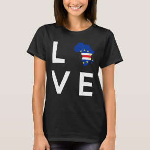 T-shirt Cap Vert Drapeau Aimer Afrique Continent pour Cabo