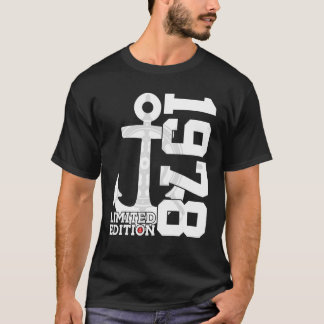 T-shirt Capacité de 44 ans 1978 marin 44e anniversaire