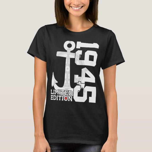 T-shirt Capacité de 77 ans 1945 Marin 77e anniversaire (Devant)