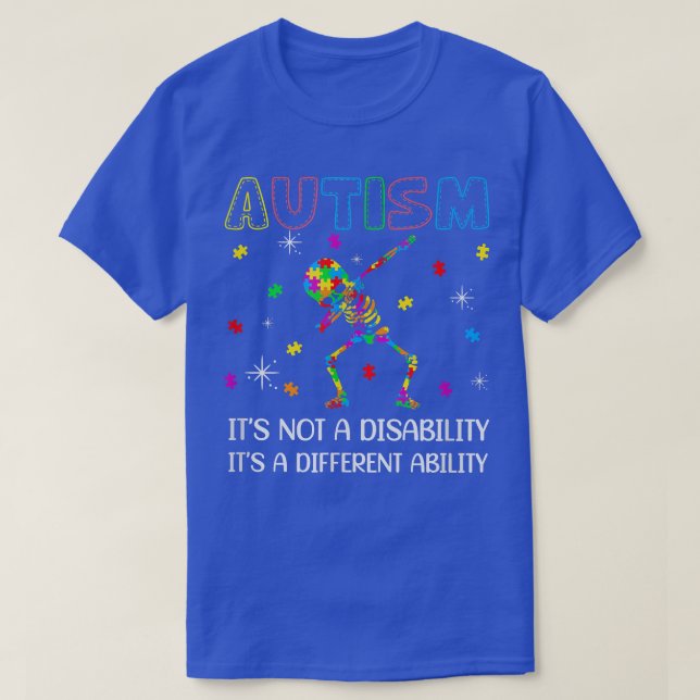 T-shirt Capacité Différente Non Handicap Dabbing Squelette (Design devant)