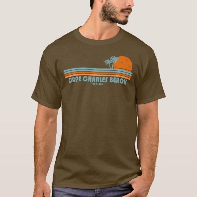 T-shirt Cape Charles Beach Virginia Sun Palm Trees (Devant)