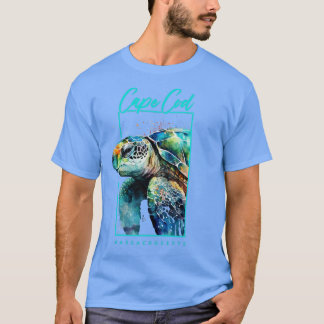 T-shirt Cape Cod Massachusetts Aquarelle Port de tortue ma