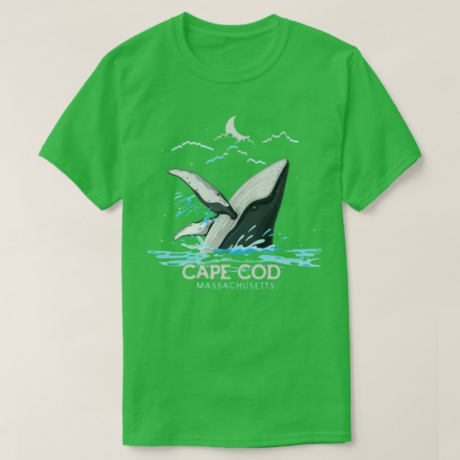 T-shirt Cape Cod Massachusetts Baleines observer baleine à (Design devant)