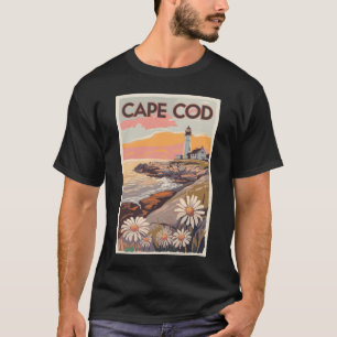 T-shirt Cape Cod Massachusetts Peinture Art Voyage Retro