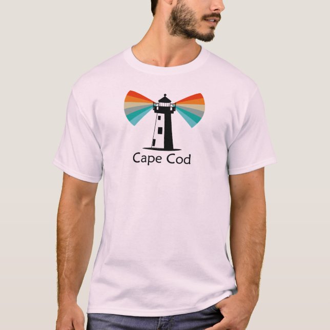 T-shirt Cape Cod Massachusetts Phare Arc-en-ciel (Devant)