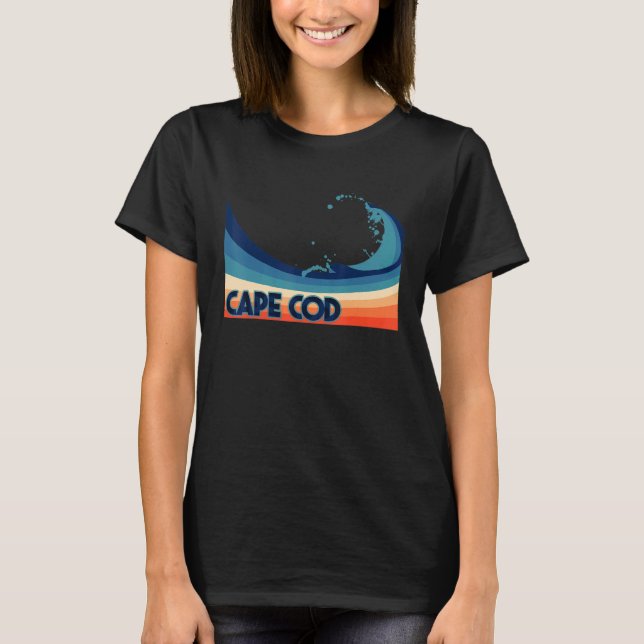 T-shirt Cape Cod Massachusetts Rétro Surf Voile & Pêche (Devant)