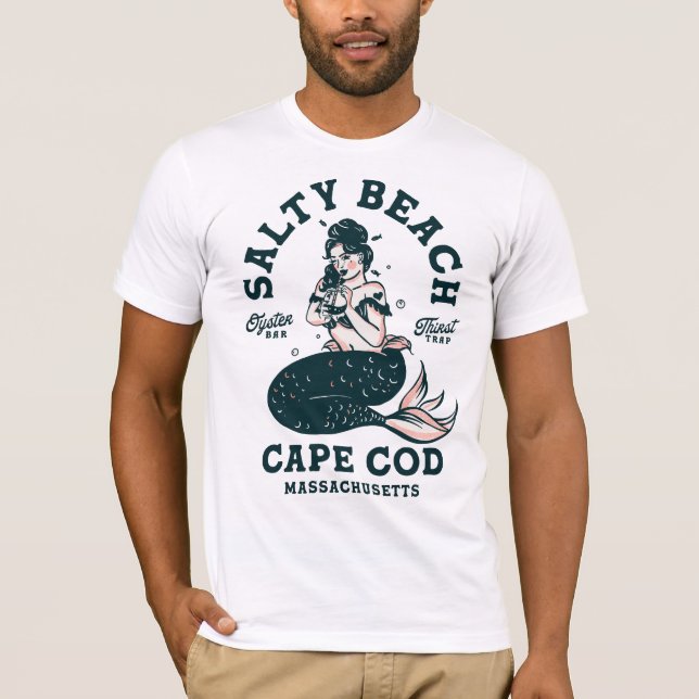 T-shirt Cape Cod Mermaid Shirt Hommes Dive Bar Cadeau (Devant)