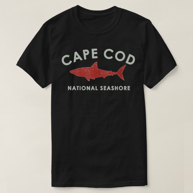 T-shirt Cape Cod Shark Graphic National Seashore Retro Sty (Design devant)