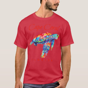 T-shirt Cape Coral Florida Aquarelle Tortue de mer