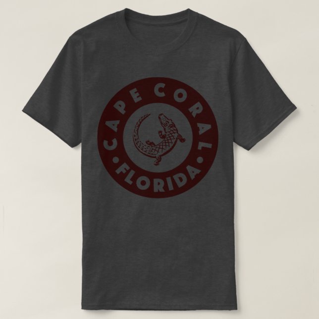 T-shirt Cape Coral Florida Circle Brown (Design devant)