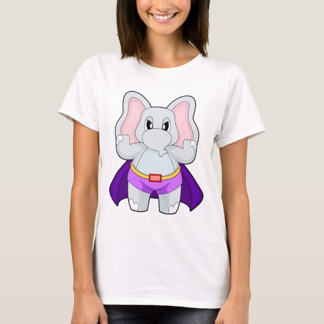 T-shirt Cape de super-héros éléphant (Devant)