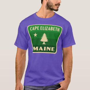 T-shirt Cape Elizabeth Maine Pine rétro Badge vert