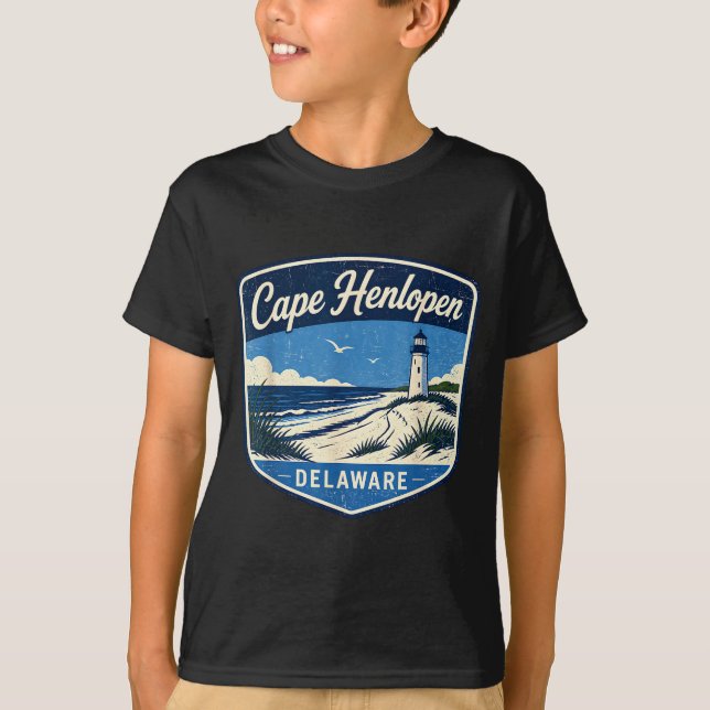 T-shirt Cape Henlopen Delaware phare plage océan (Devant)