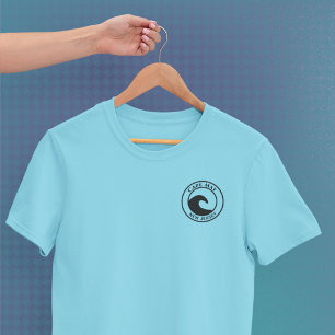 T-shirt Cape May Black Ocean Wave Circle Design