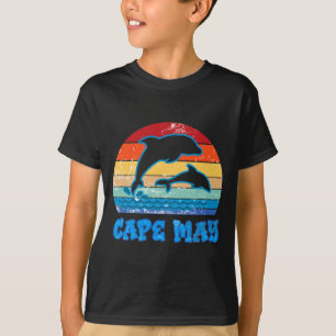 T-shirt Cape May dauphins couleurs rétro plage du New Jers
