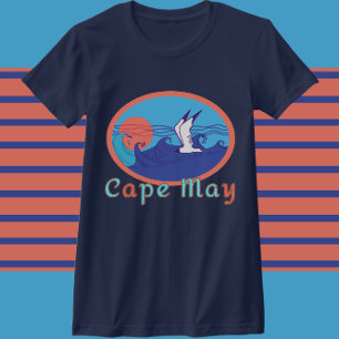 T-shirt Cape May NJ Seagull Ocean Waves and Sun