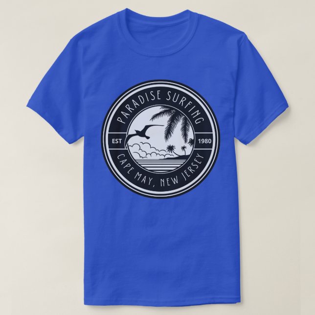 T-shirt Cape May NJ Surfing Design 1 (Design devant)