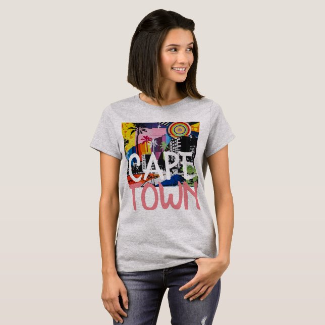 T-shirt Cape Town Afrique du Sud Graffiti Chemise murale,  (Devant entier)