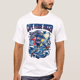 T-shirt Cape Verde Foot Skeleton Buteur Nations Premium