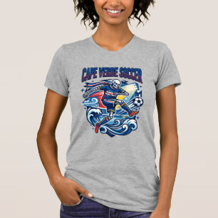 T-shirt Cape Verde Football Skeleton Attaquant Nations Pre