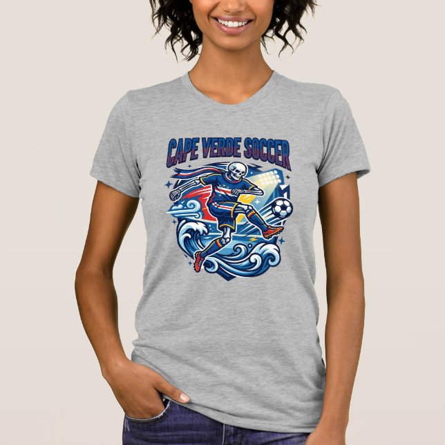 T-shirt Cape Verde Football Skeleton Attaquant Nations Pre (Devant)