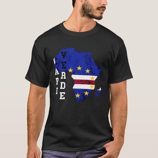 T-shirt Cape Verde Map Cape Verdian Roots Archipelago Isla (Devant)