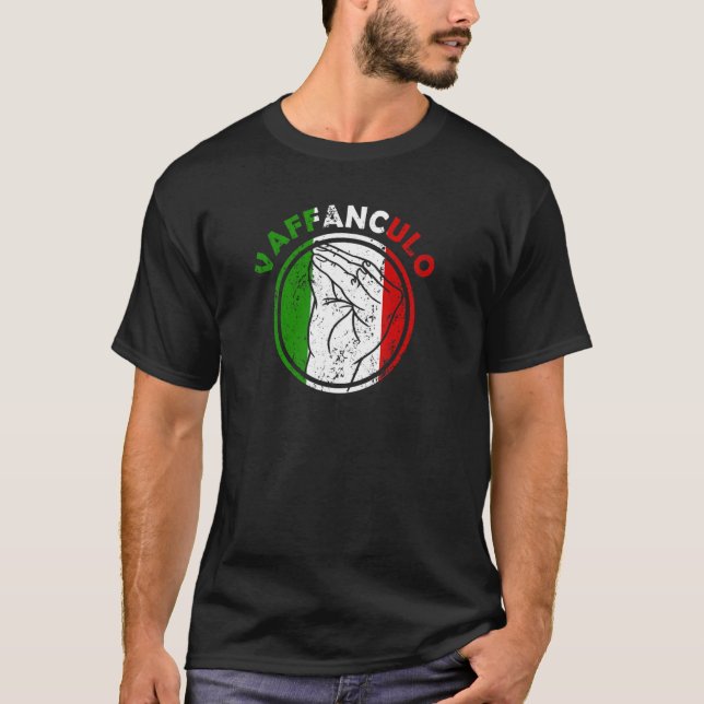 T-shirt Capisci Vaffanculo Drapeau Italien Geste main (Devant)