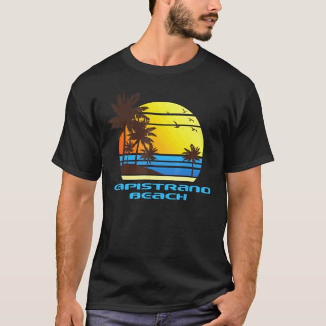 T-shirt Capistrano Beach Surf voile Coucher de soleil Palm (Devant)