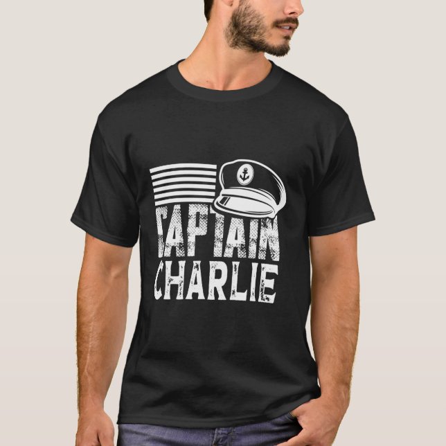 T-shirt Capitaine Charlie Bateau personnalisé Capitaine (Devant)