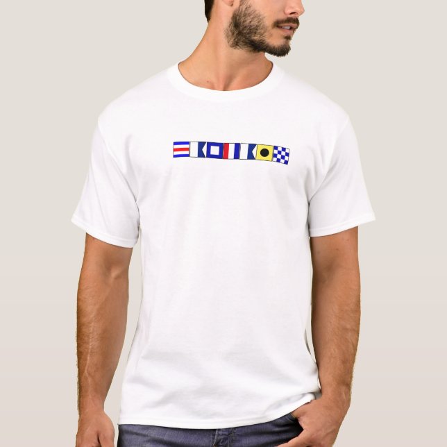 T-shirt CAPITAINE (dans les drapeaux nautiques) (Devant)