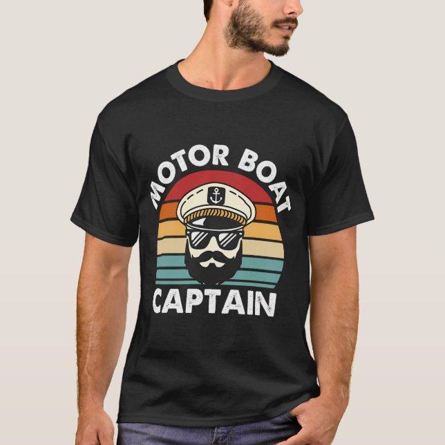 T-shirt Capitaine de bateau à moteur (Devant)