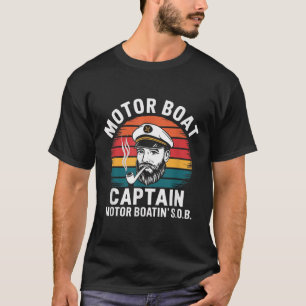 T-shirt Capitaine de bateau à moteur Aventure nautique en 