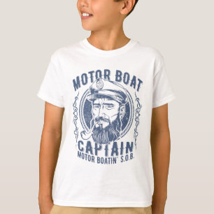 T-shirt Capitaine de bateau à moteur drôle de bateau ponto