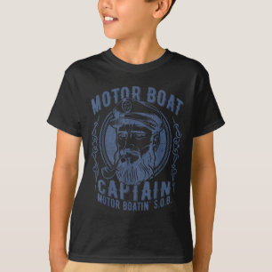 T-shirt Capitaine de bateau à moteur drôle de ponton batea