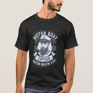 T-shirt Capitaine de Bateau à Moteur Humour Adulte Drôle H