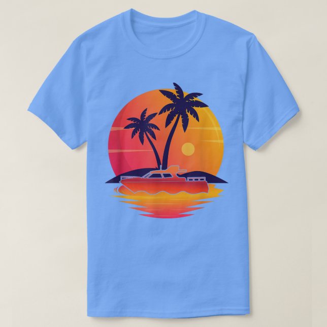 T-shirt Capitaine de bateau à moteur Sweet Sunset (Design devant)